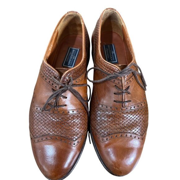 vintage Bostonian Florentine brown leather oxfords 8.5W 8 1/2 wide - Picture 1 of 7